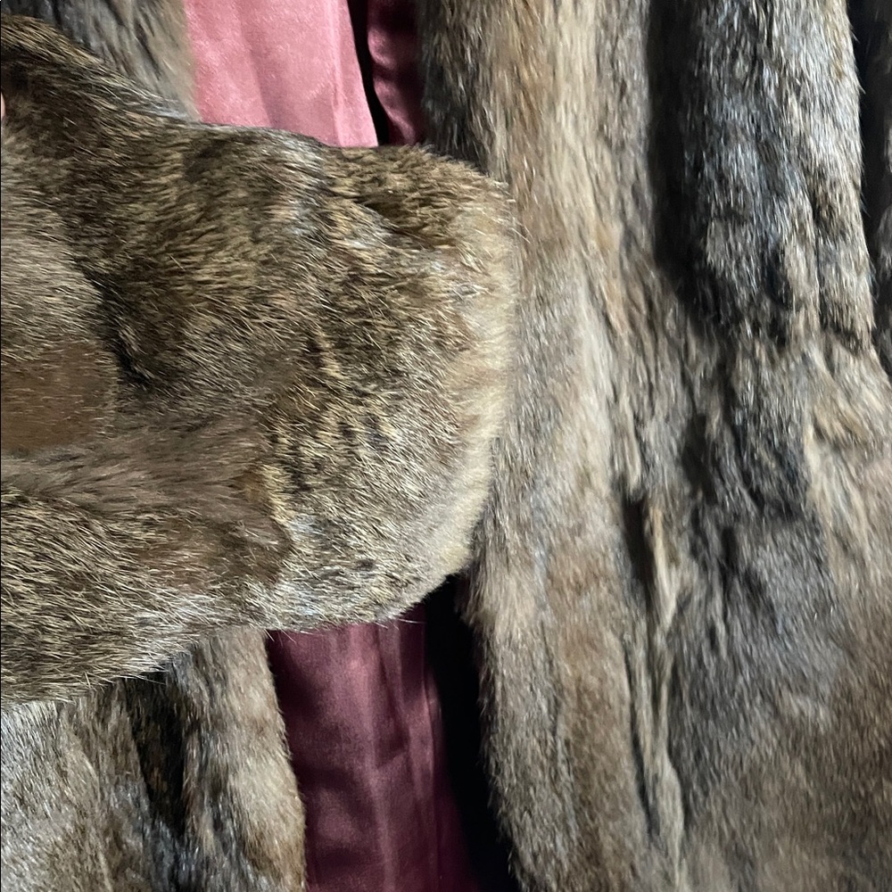 Wilson Suede & leather  Vintage 1990s  Dark Brown Rabbit Fur Coat Size: Medium - Picture 4 of 13